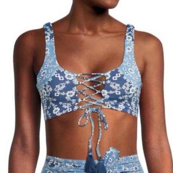 Maagi EUC Reversible Victorian Wall Guinea Tie Up Bikini Top - Picture 2 of 8